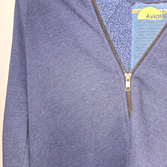 Aviator Nation Blue Zip-Up Hoodie with coloful Stripe! - Picture 2 of 11